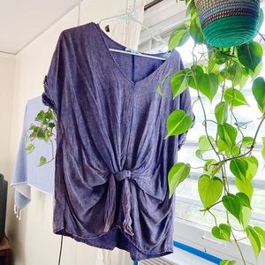 She + Sky flowing tie front top